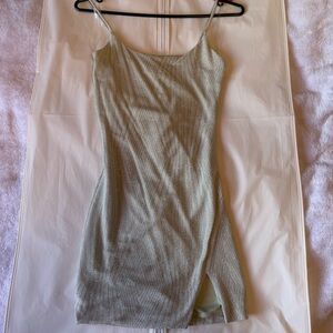 Silver Sparkly White Mini Dress